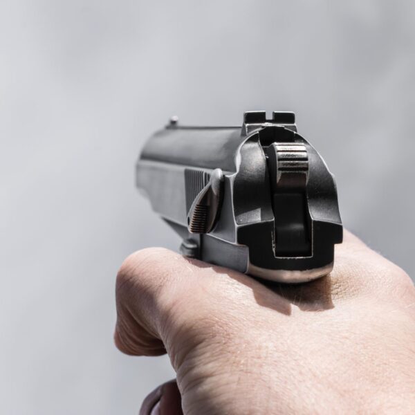 Preparing to fire a gun