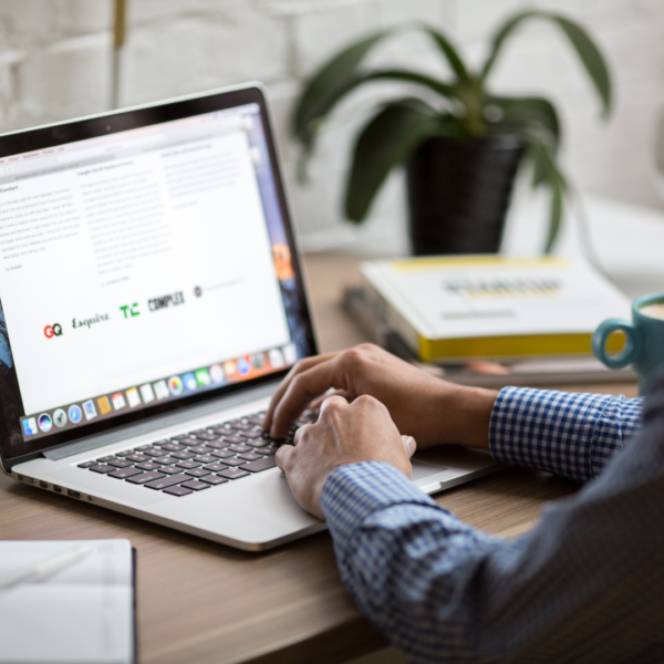 A man doing a background check